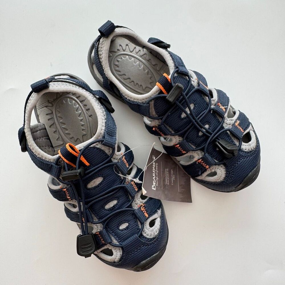 NWT Bearpaw Memuru Breathable Hiking Water 2254Y Youth Sandal Navy Blue Size 1